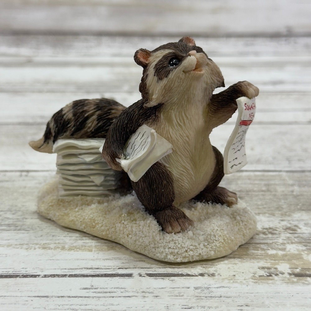 Charming Tails By Dean Griff EXTRA! EXTRA! Racoon Figurine